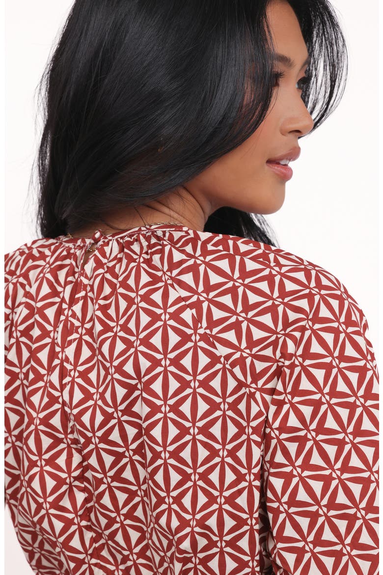 Delilah Cotton Geo Print Crop Top & Skirt Set, Alternate, color, GEO PRINT