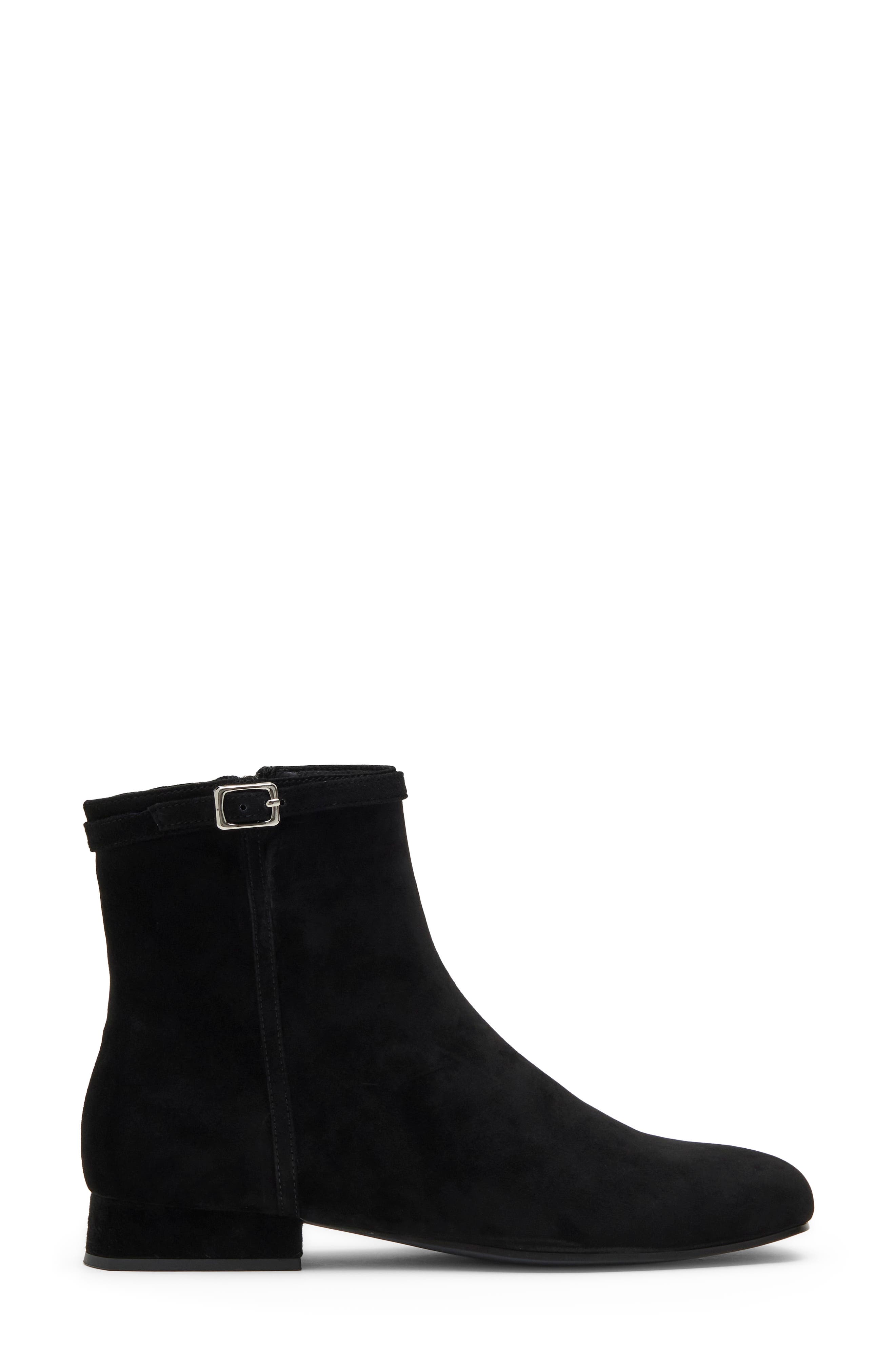 Reggiani Leather Bootie, Alternate, color, BLACK SUEDE