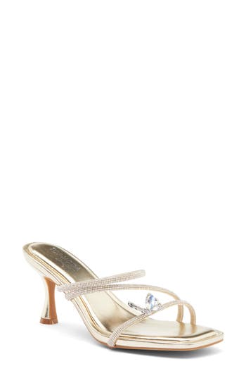 Top Guy Shoes Vero Crystal Butterfly Sandal In Gold Met