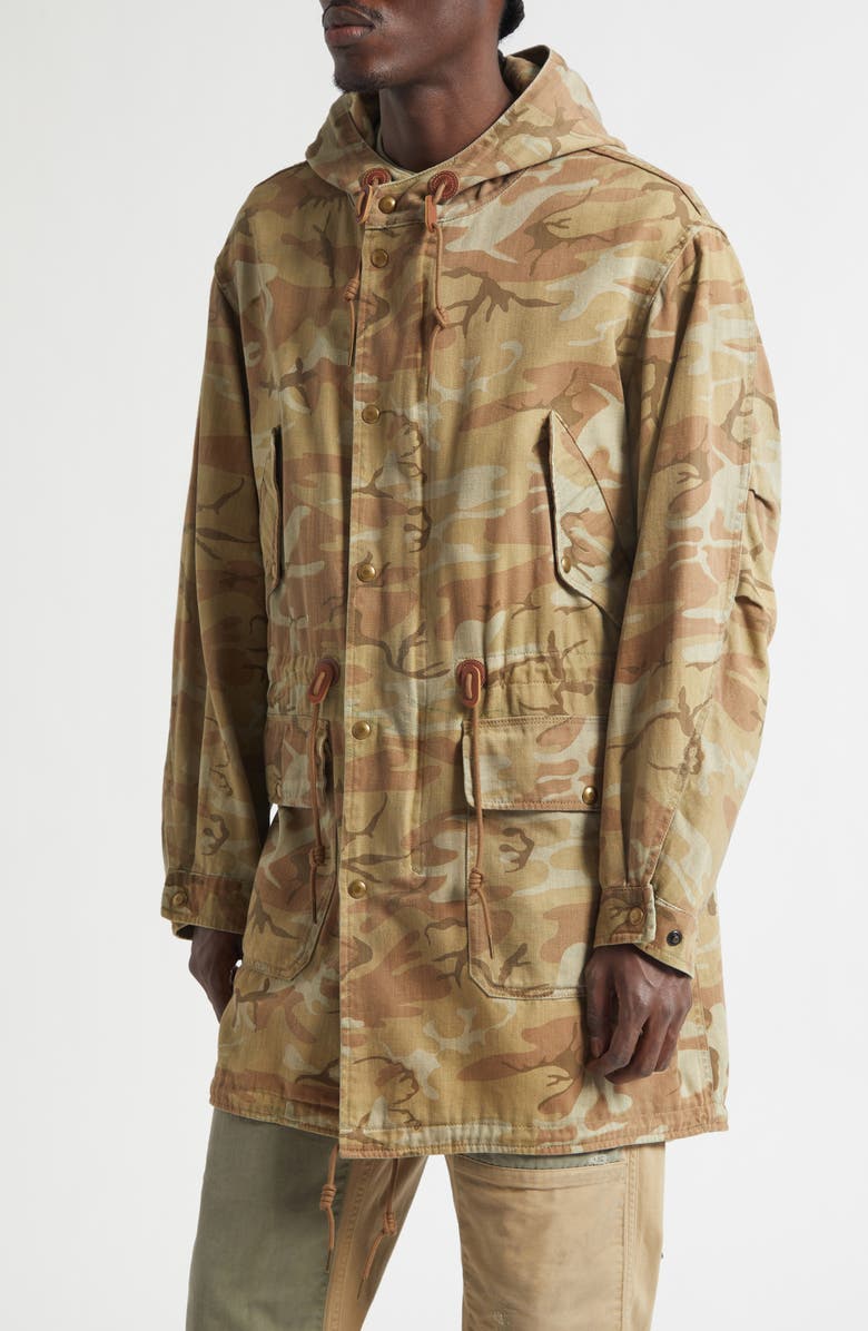 Double RL Double-Sided Camo Twill Parka, Alternate, color, Vintage Olive Camo