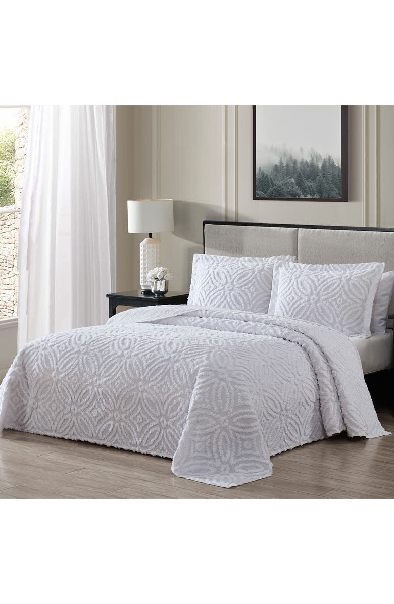 BEATRICE HOME FASHIONS Alicia Wedding Ring Chenille Collection Bedspread, Alternate, color, 