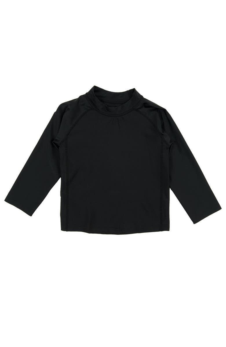 Leveret Kids Long Sleeve Rash Guard, UPF 50+ Swim Shirt, Main, color, Black