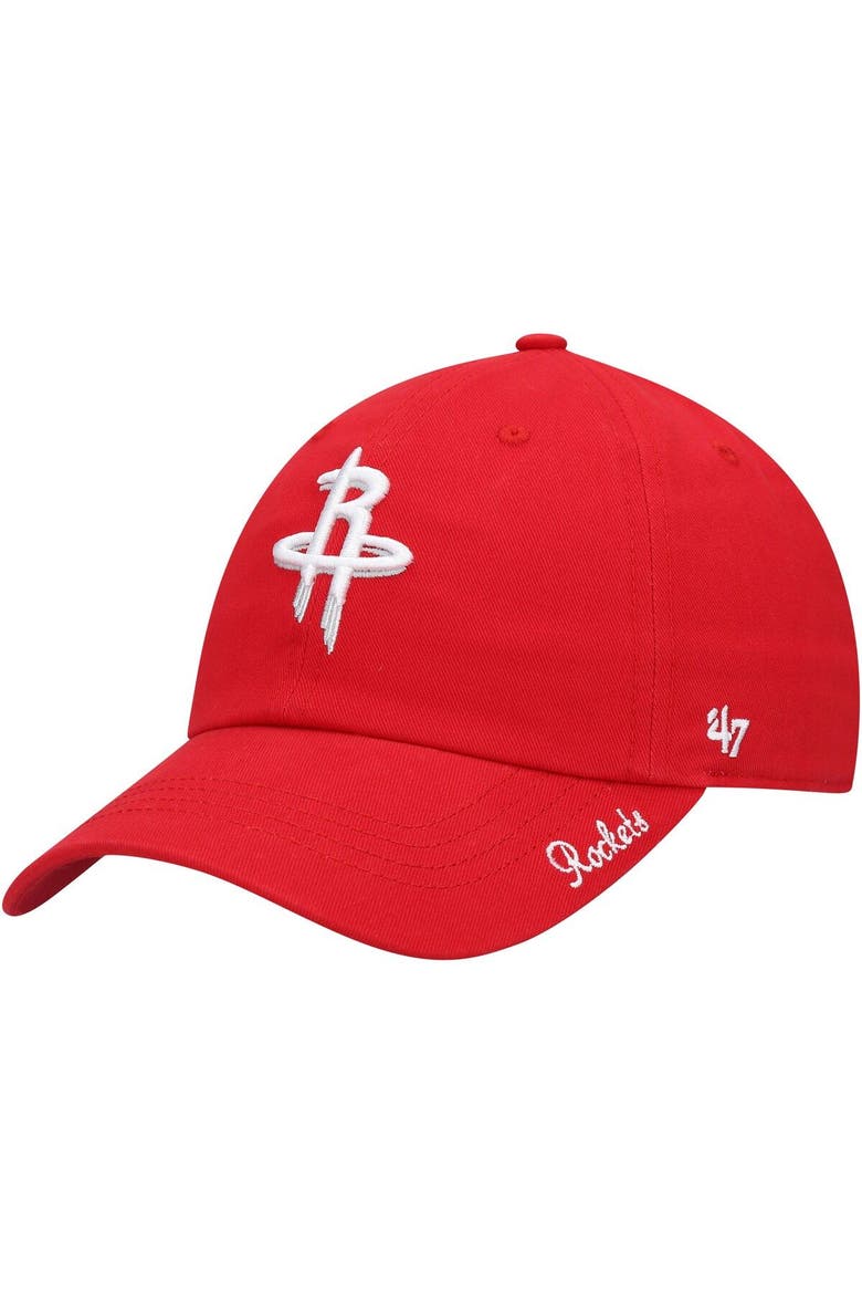 Women's '47 Red Houston Rockets Miata Clean Up Logo Adjustable Hat, Main, color, Red