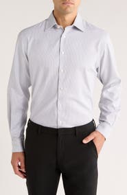 Nordstrom Traditional Fit Microcheck Premium Non-Iron Cotton Dobby Dress Shirt