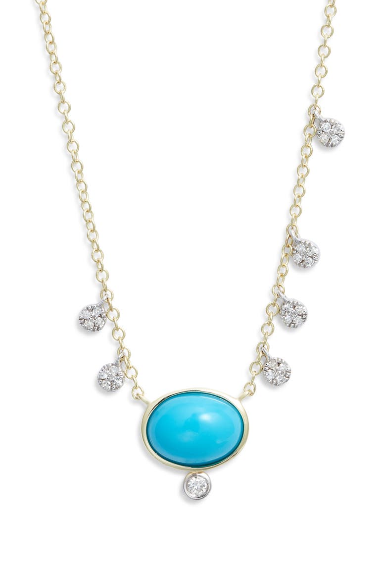 Turquoise & Diamond Pavé Charms Pendant Necklace, Main, color, TURQUOISE