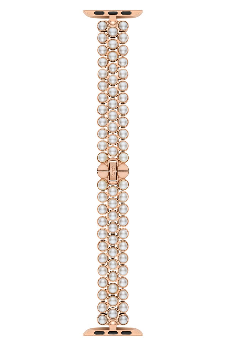 Kate Spade New York faux pearl 16mm Apple Watch<sup>®</sup> bracelet watchband, Main, color, 