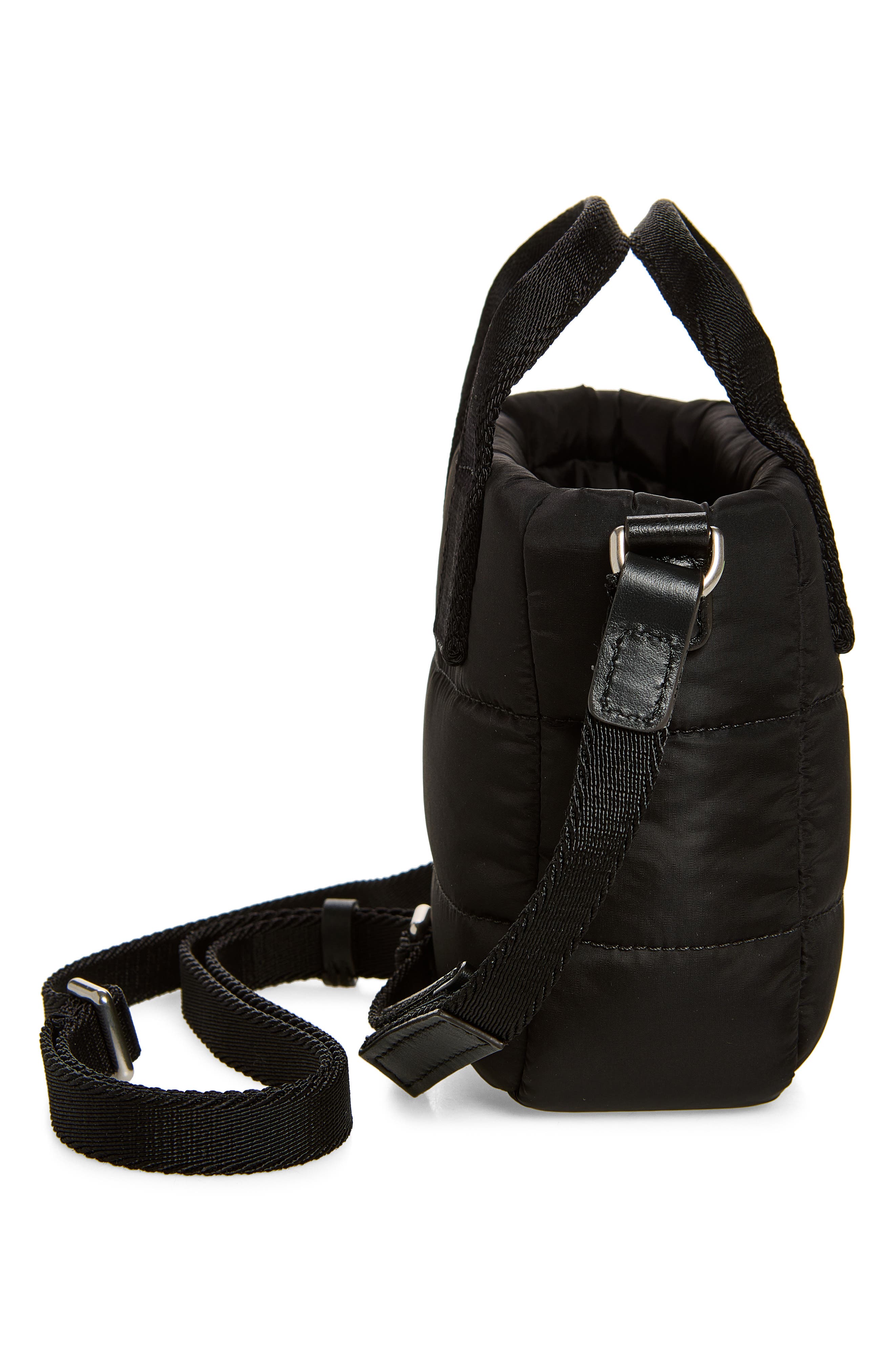 Moncler Micro Caradoc Puffer Tote, Alternate, color, Black