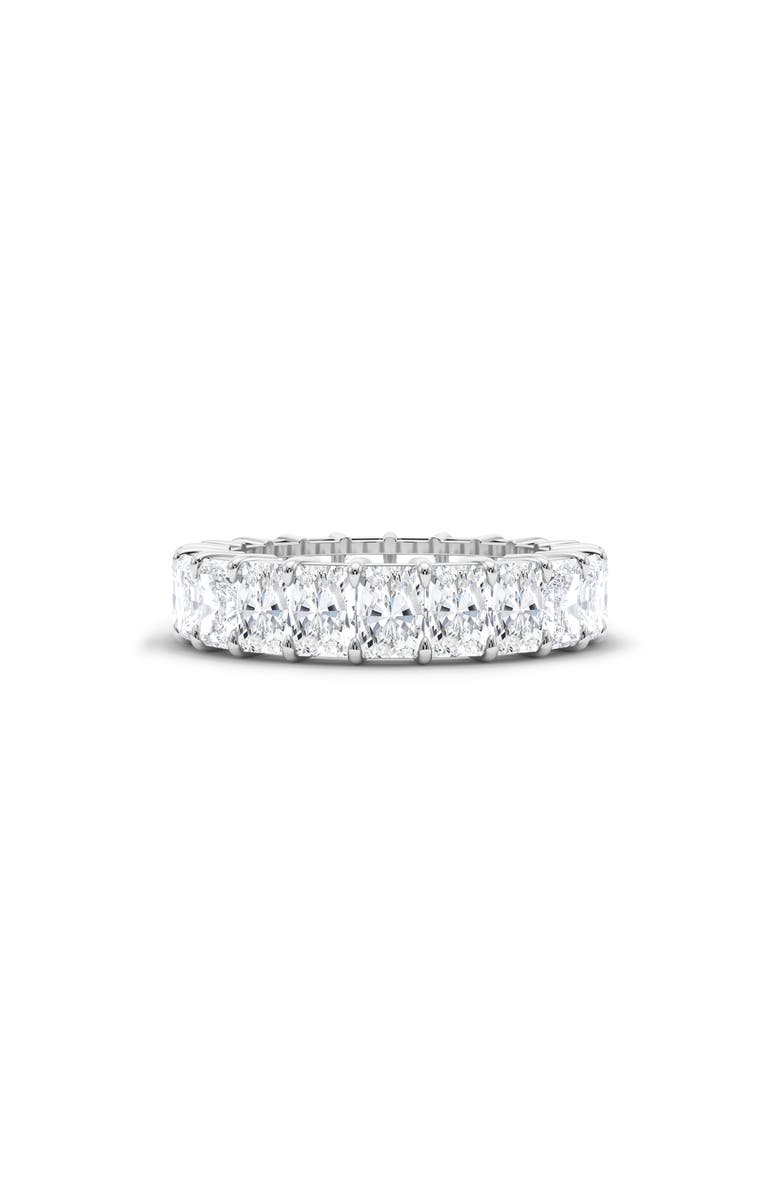 HauteCarat Radiant Cut Lab Created Diamond Eternity Ring, Alternate, color, 18K White Gold