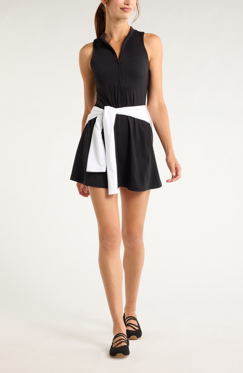 Zella Recreation Minidress & Shorts Set, Alternate, color, Black