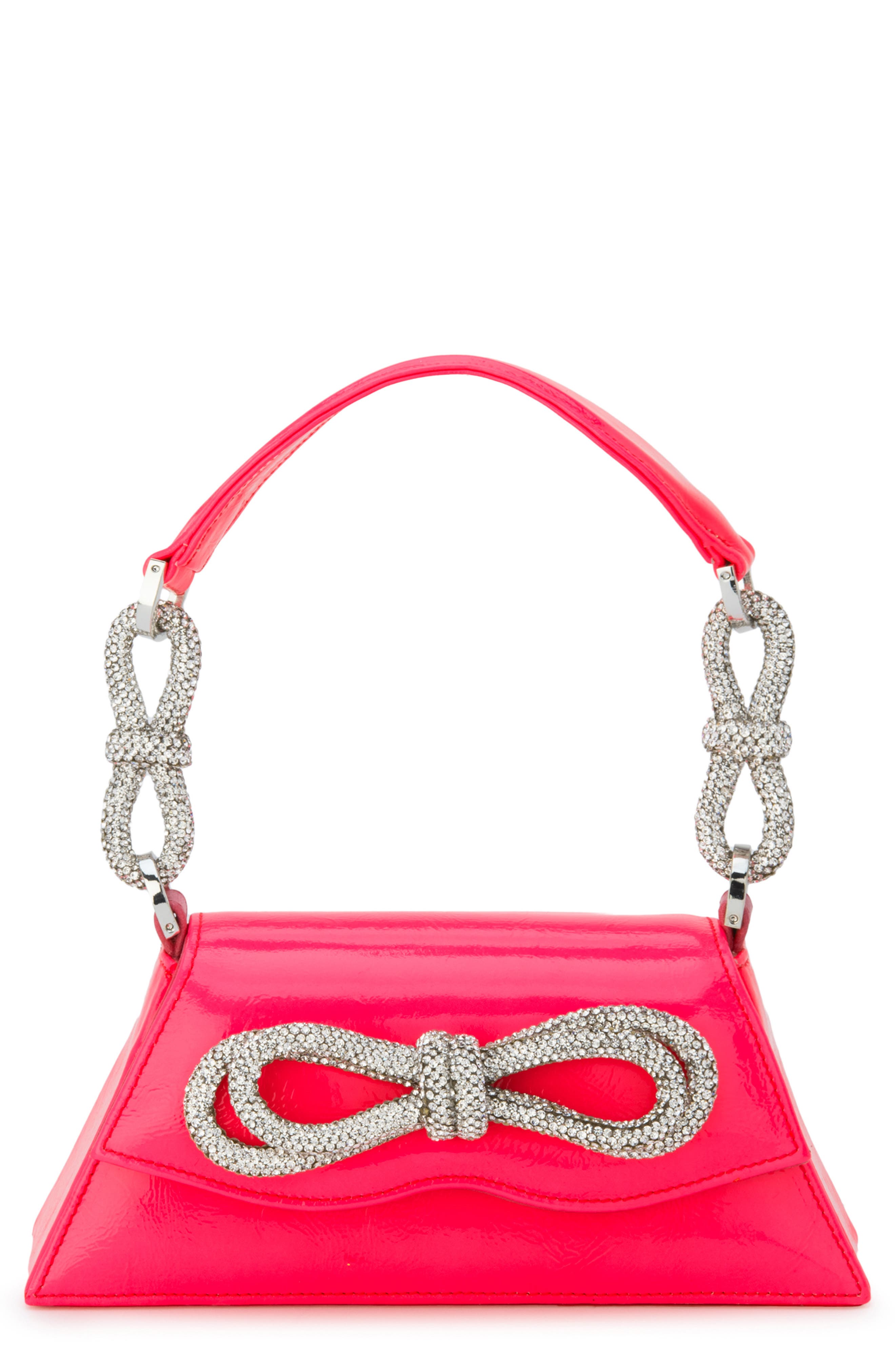 Mach & Mach Mini Samantha Double Bow Patent Leather Top Handle Bag, Main, color, 