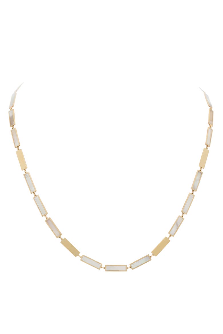 Mother-of-Pearl Inlay Necklace, Main, color, 14K YELLOW GOLD