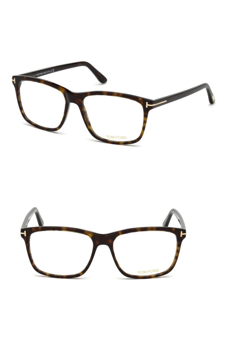 56mm Square Optical Glasses, Main, color, DARK HAVANA