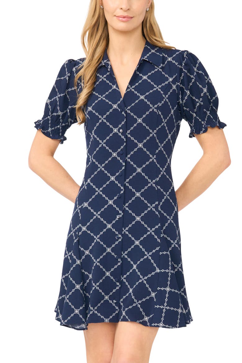 Puff Sleeve Minidress, Alternate, color, CLASSIC NAVY