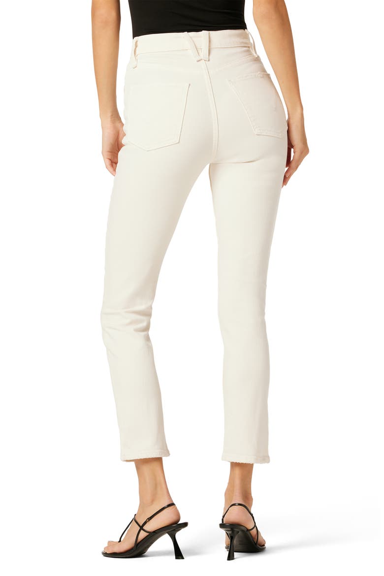 Harlow Ultrahigh Waist Ankle Cigarette Jeans, Alternate, color, DESTRUCTED ECRU