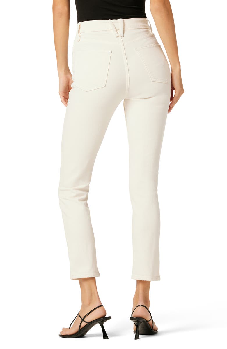 Hudson Jeans Harlow Ultrahigh Waist Ankle Cigarette Jeans, Alternate, color, Destructed Ecru