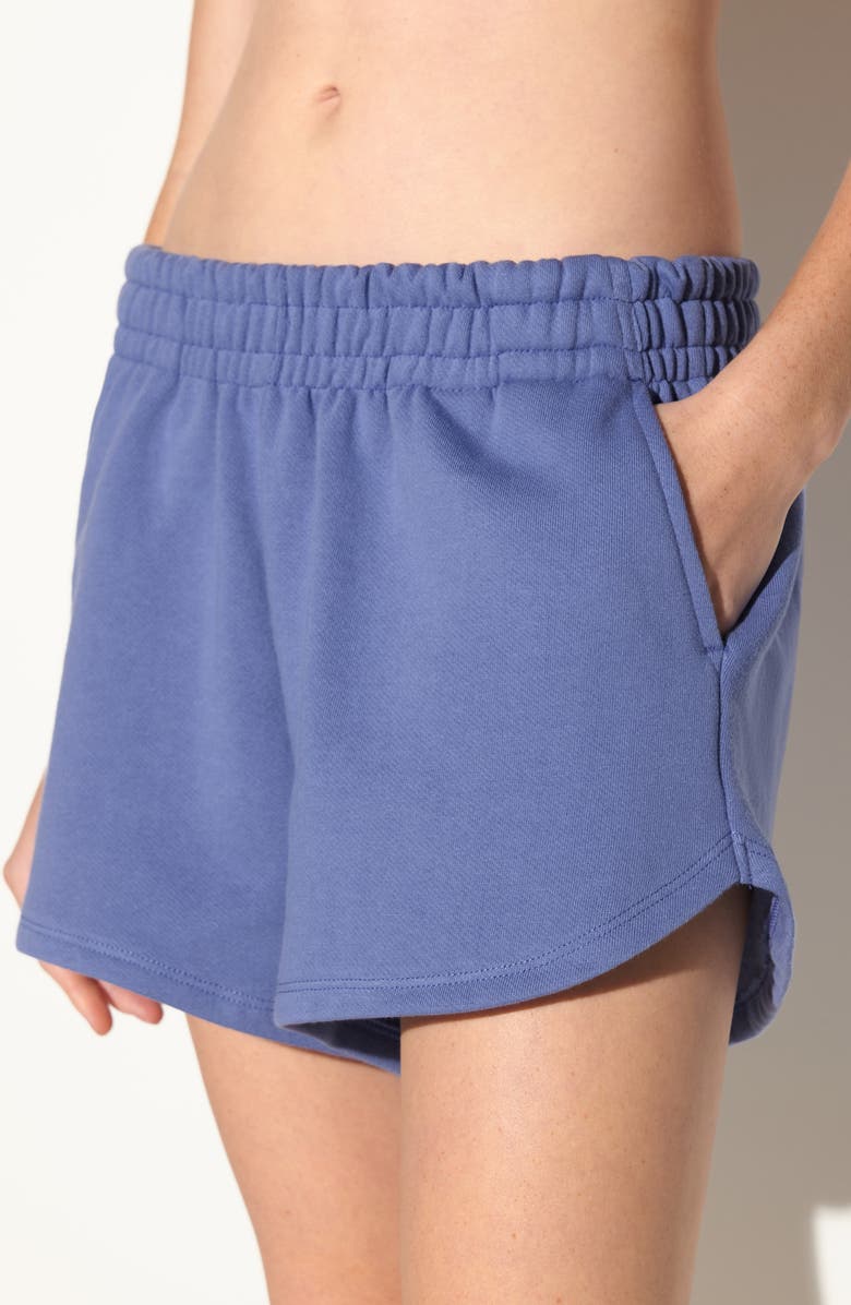 Spiritual Gangster Kylie Cotton Fleece Sweat Shorts, Alternate, color, Wisteria