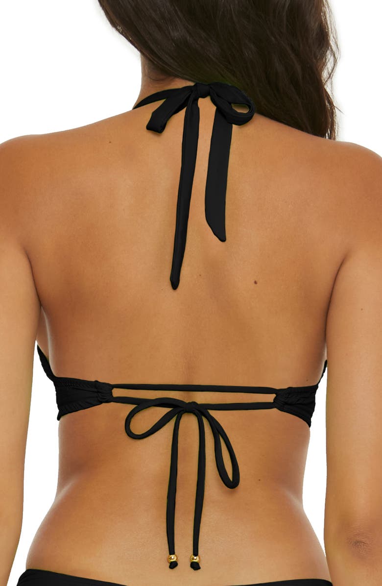 Becca Coast Ring Halter Neck Bikini Top, Alternate, color, 