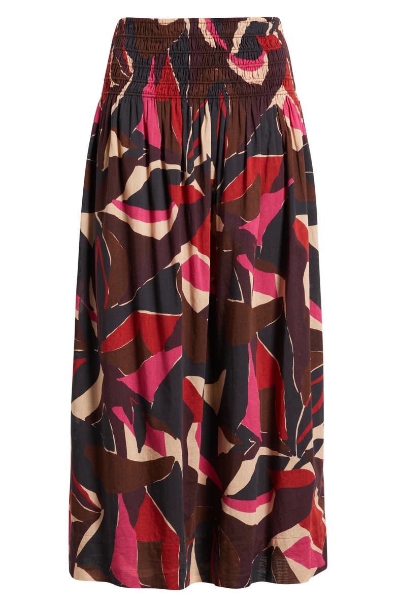 Rails Alessa Smock Waist Cotton Midi Skirt, Alternate, color, Paradise