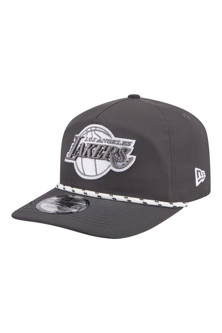 Men's New Era Graphite Los Angeles Lakers Tonal Rope 19TWENTY Adjustable Hat, Main, color, Graphite