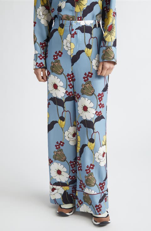 Melodia Floral Satin Pajama Pants