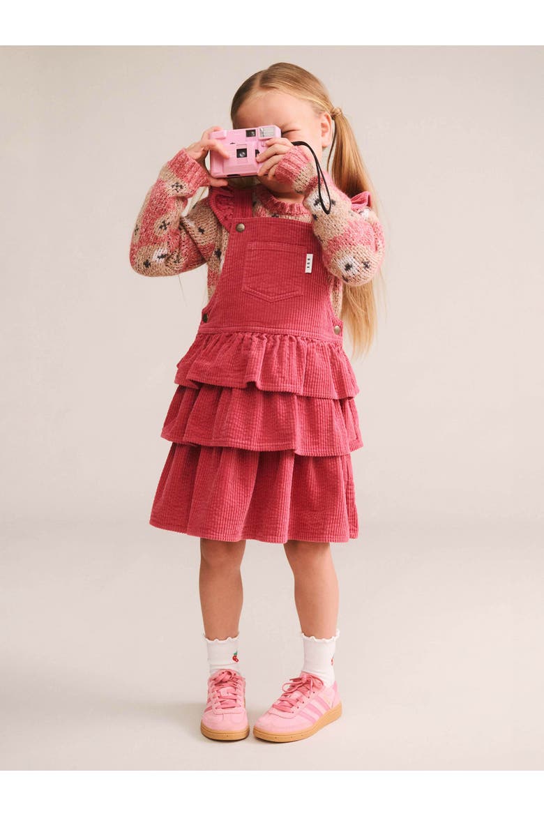 Berry Cord Tiered Pinafore (Baby), Alternate, color, Dusty Berry