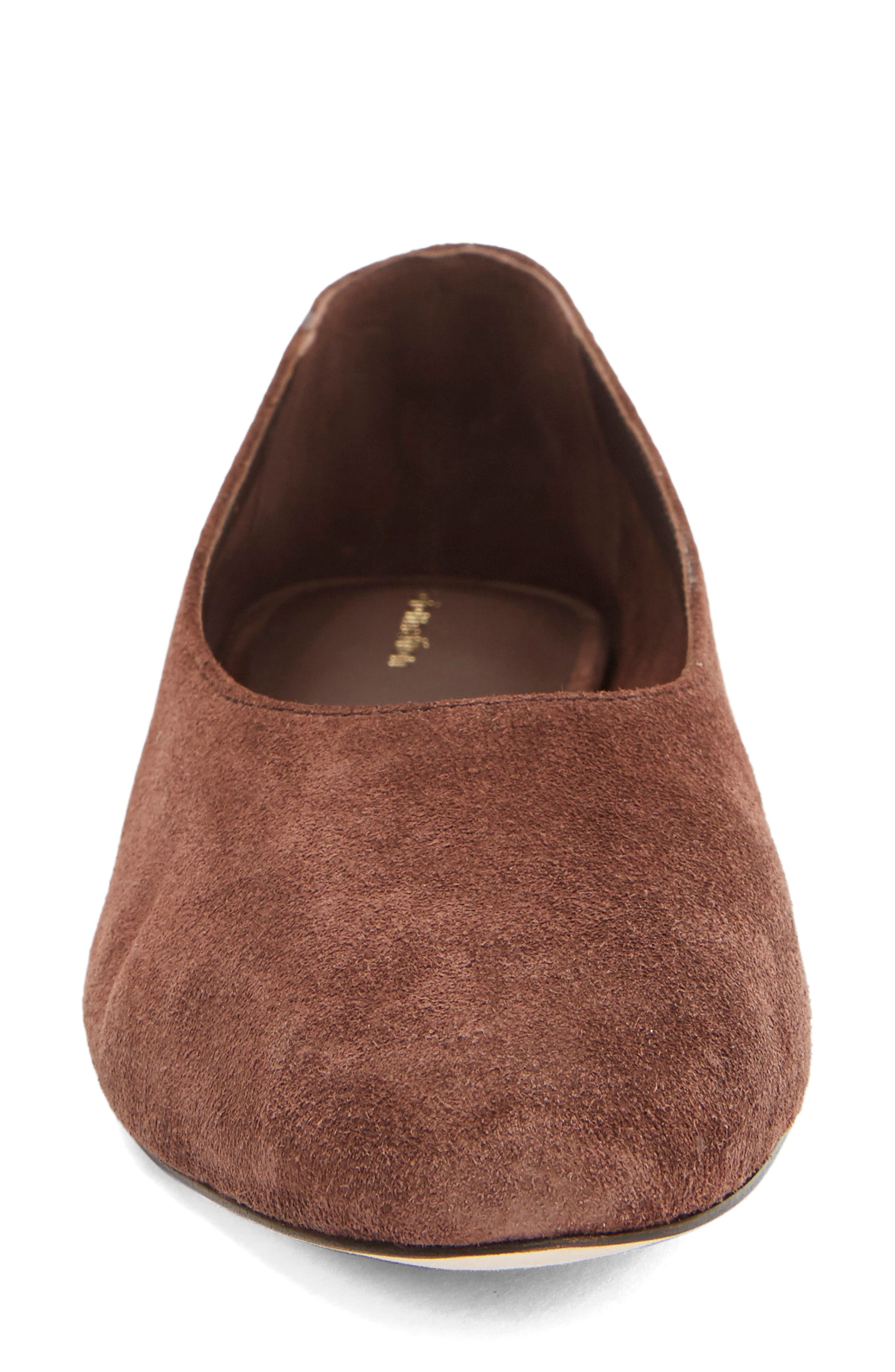 Reformation Maren Ballet Flat, Alternate, color, Espresso Suede
