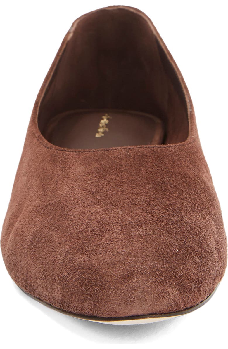 Reformation Maren Ballet Flat, Alternate, color, Espresso Suede