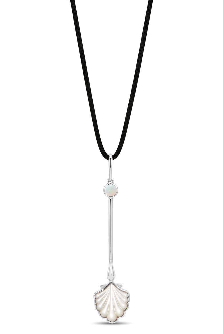 Wand Shop Sterling Silver & Mother of Pearl Pendant Necklace, Main, color, STERLING SILVER