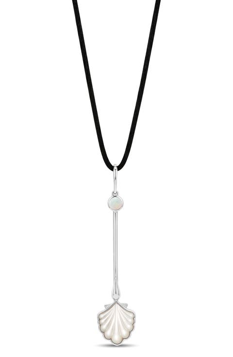 Wand Shop Sterling Silver & Mother of Pearl Pendant Necklace