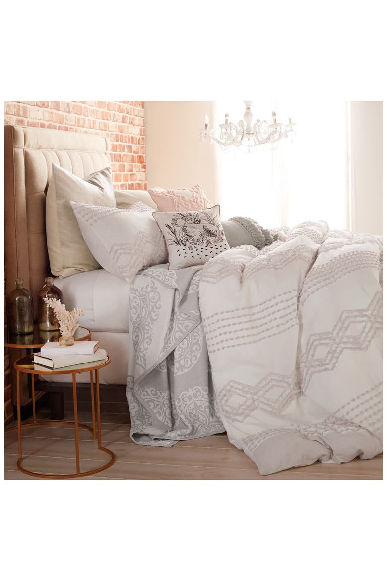 Cut Geo Duvet Cover & Shams Set, Alternate, color, LILAC