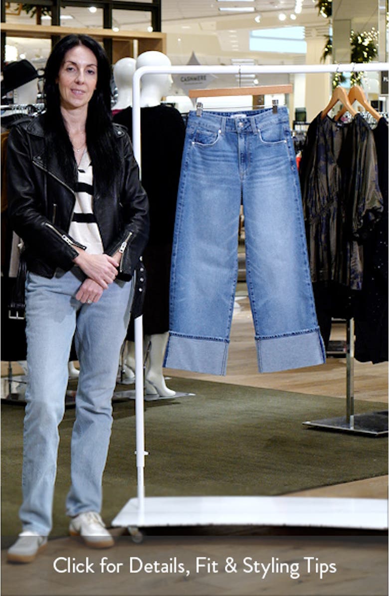 Sasha Cuffed High Waist Ankle Wide Leg Jeans, sales video thumbnail