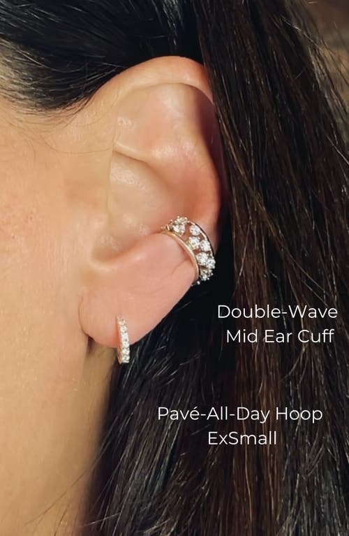 Seed2stone Double-wave Mid Ear Cuff In Silver