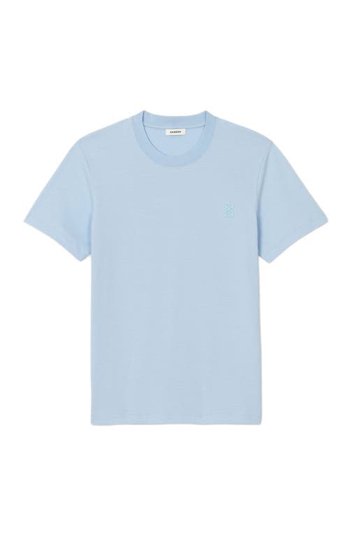 Sandro Crewneck Logo Tee In Blue Sky