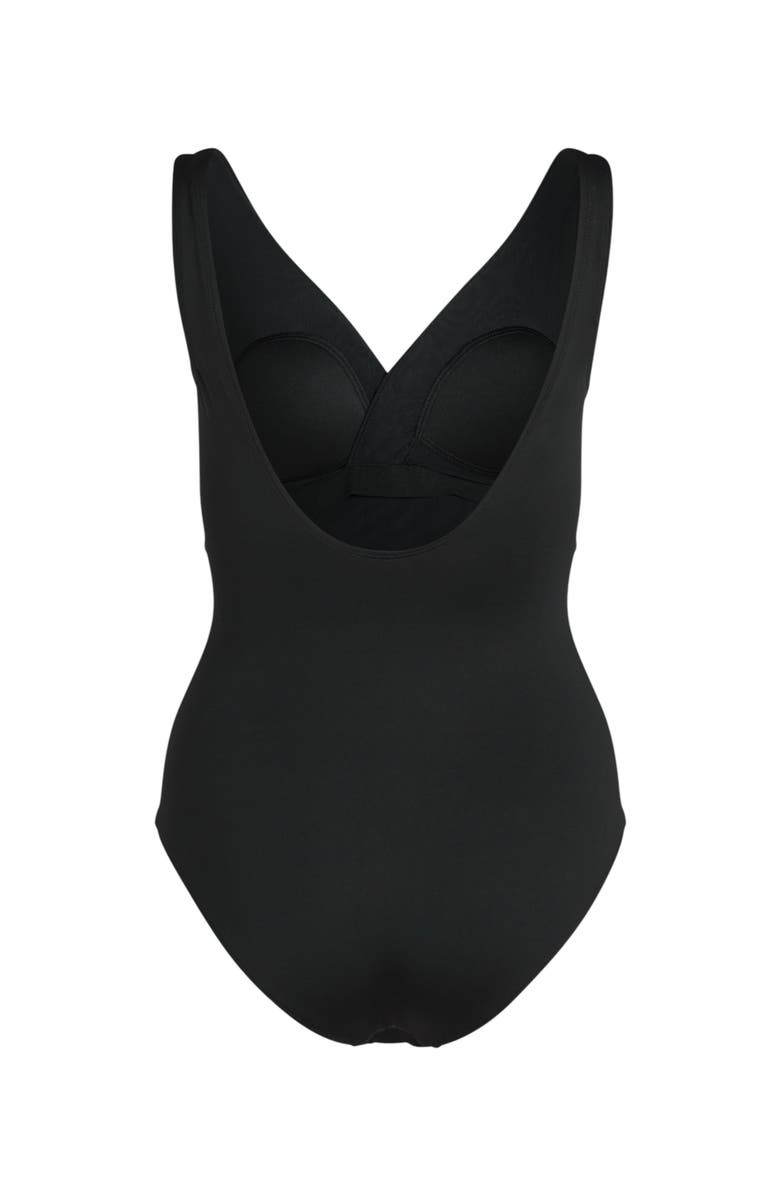 Hunkemöller Shaping Shell Mesh Swimsuit, Alternate, color, Black