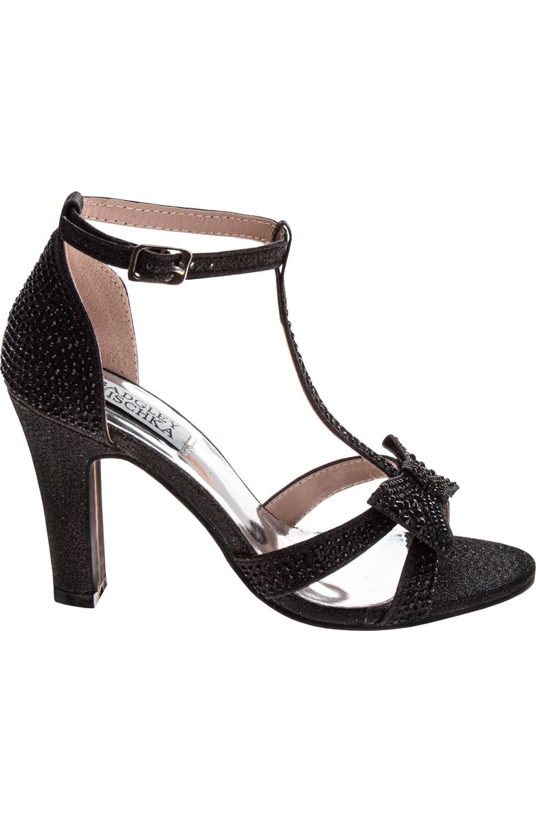 Badgley Mischka Collection Kids' Rhinestone T-Strap Sandal, Alternate, color, Black