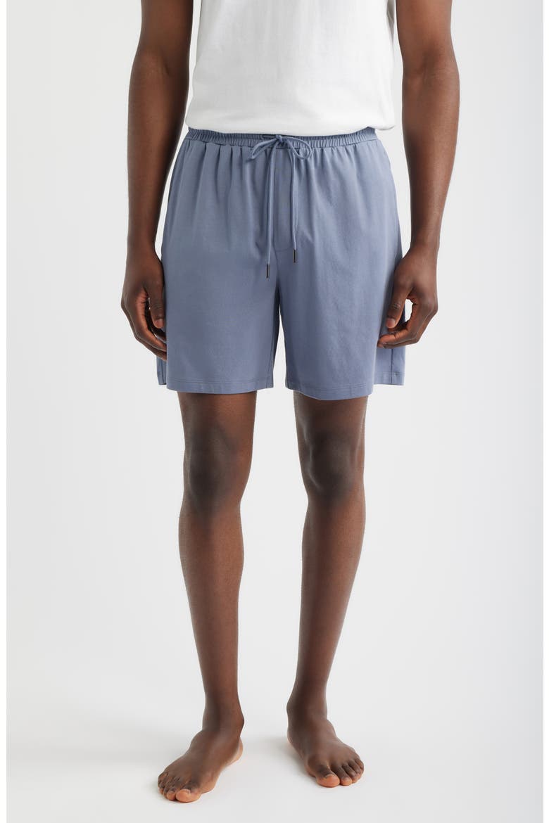 Cotton Blend Pajama Shorts, Main, color, GREY FOLKSTONE