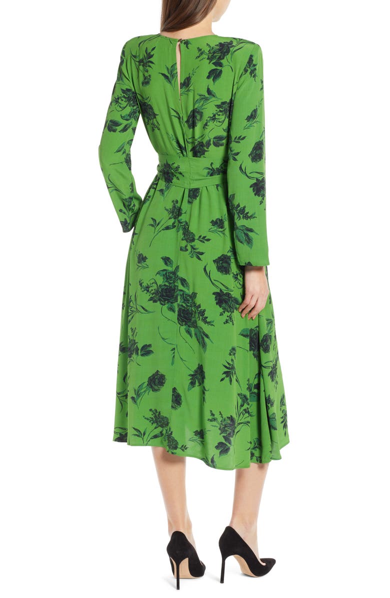 Something Navy Belted Midi Dress, Alternate, color,