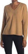 Vince Textured V-Neck Pullover Cotton Blend Sweater