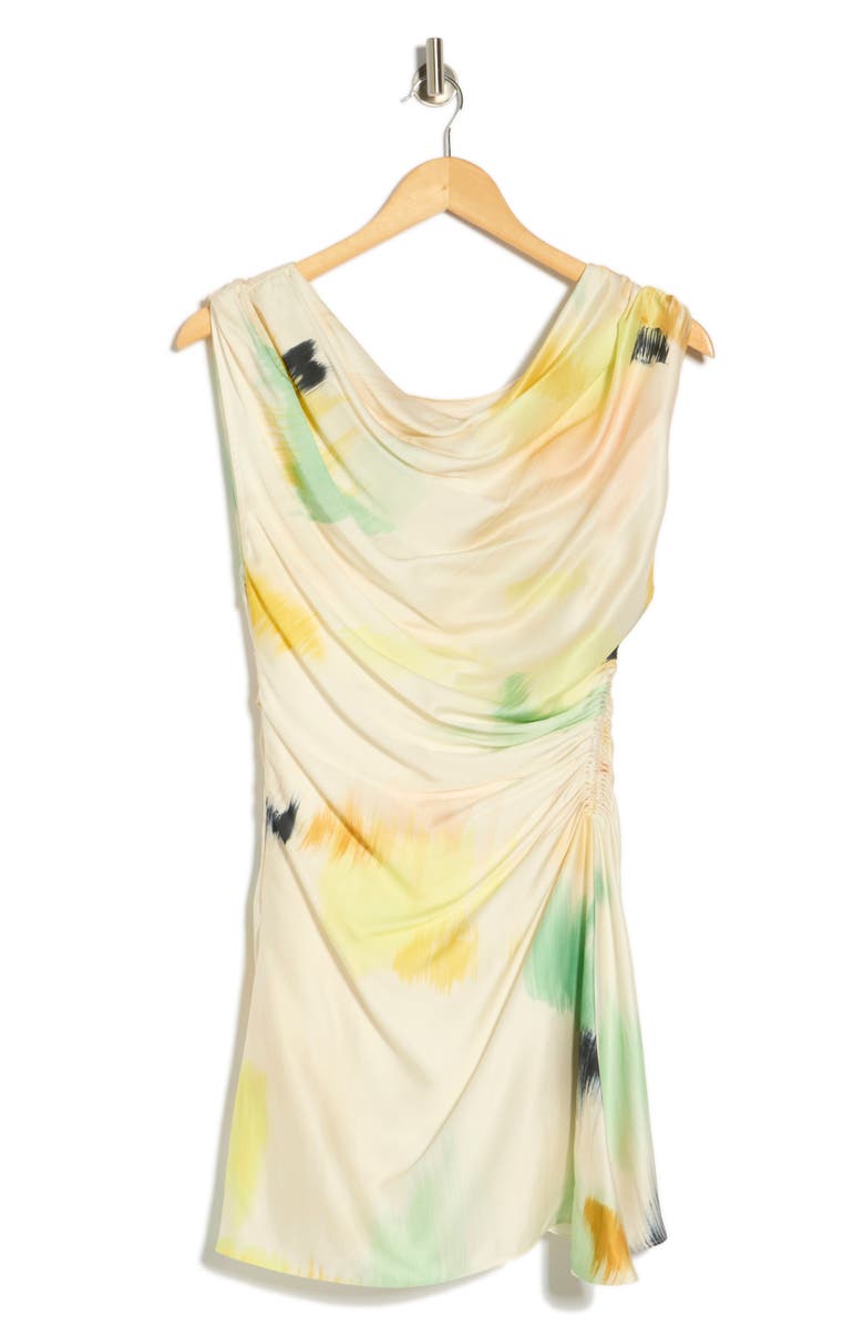 A.L.C. Poppy Short Sleeve Ruched Minidress, Main, color, Floral Multi