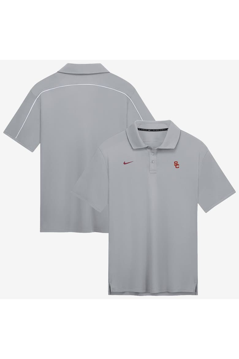 Men's Nike Gray USC Trojans Par Dri-FIT Polo, Main, color, Gray