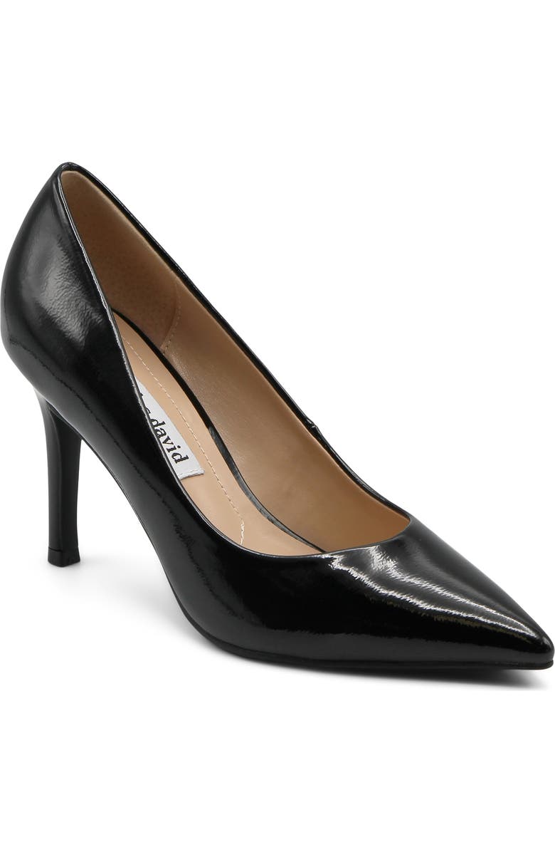 Charles David Geno Pointed Toe Pump, Main, color, Black Patent