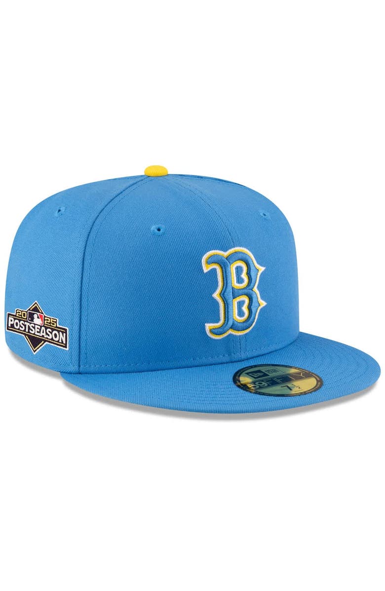 New Era Men's New Era Light Blue Boston Red Sox 2025 MLB Postseason Side Patch 59FIFTY Fitted Hat, Main, color,