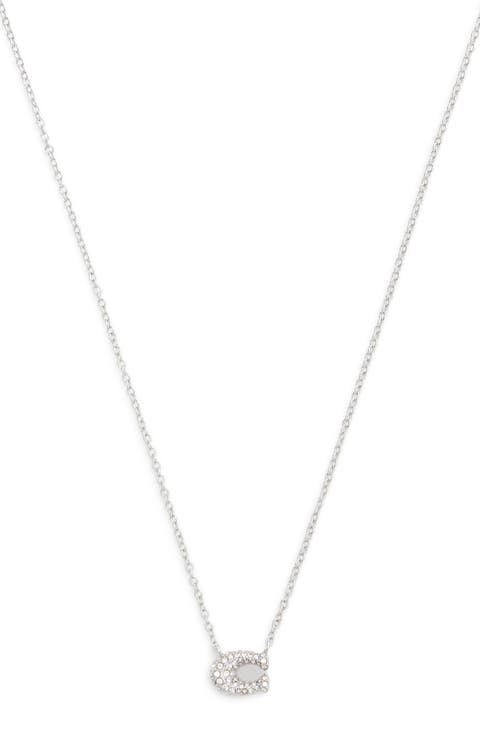 Pavé Signature C Short Pendant Necklace
