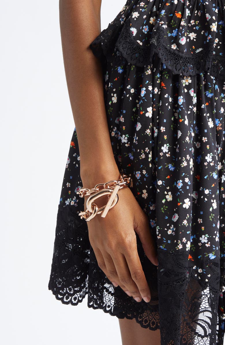 Rabanne XL Link Chain Bracelet, Alternate, color, Pink Gold