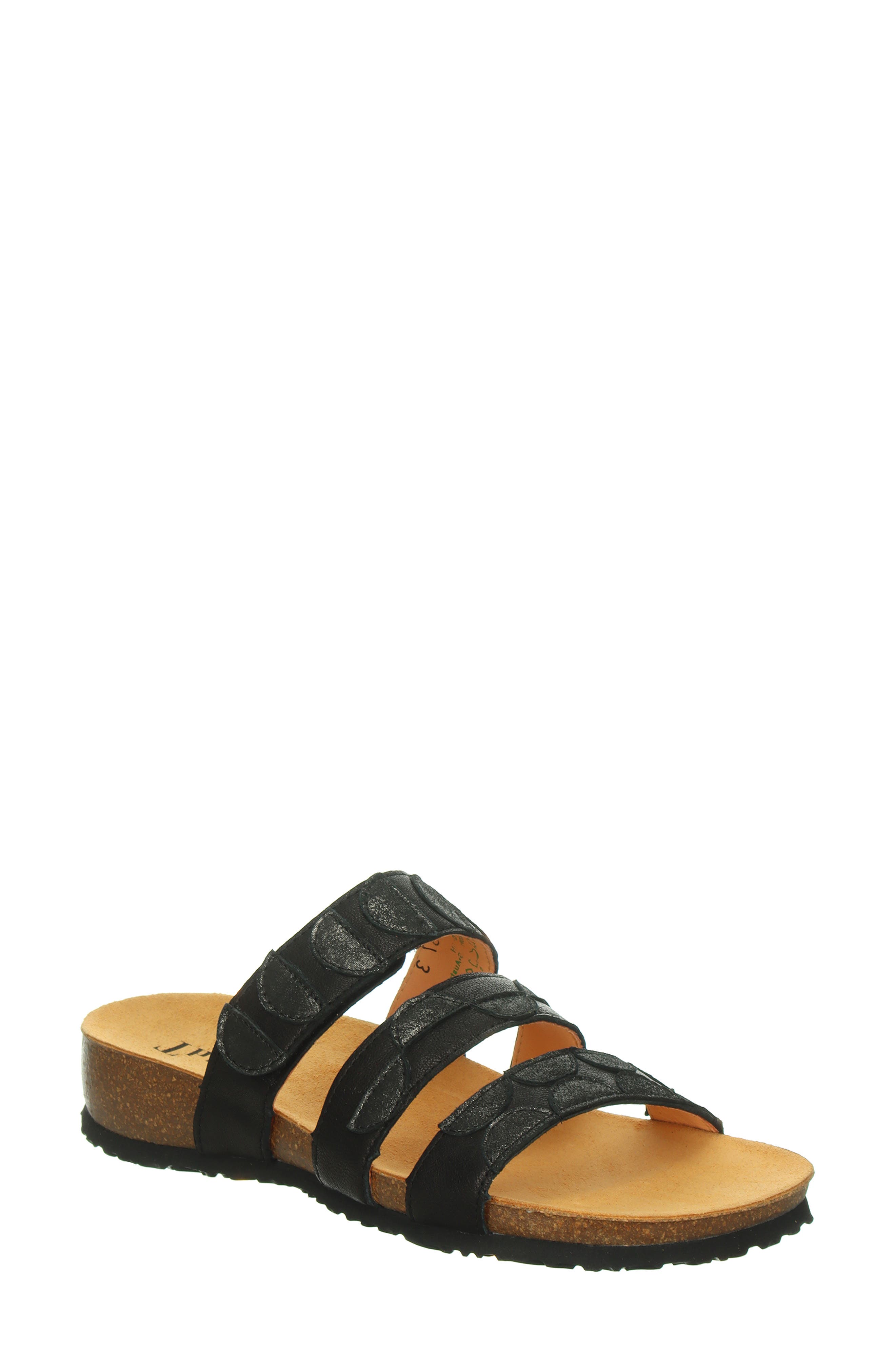 Think! Julia Slide Sandal, Main, color, Black/ Kombi