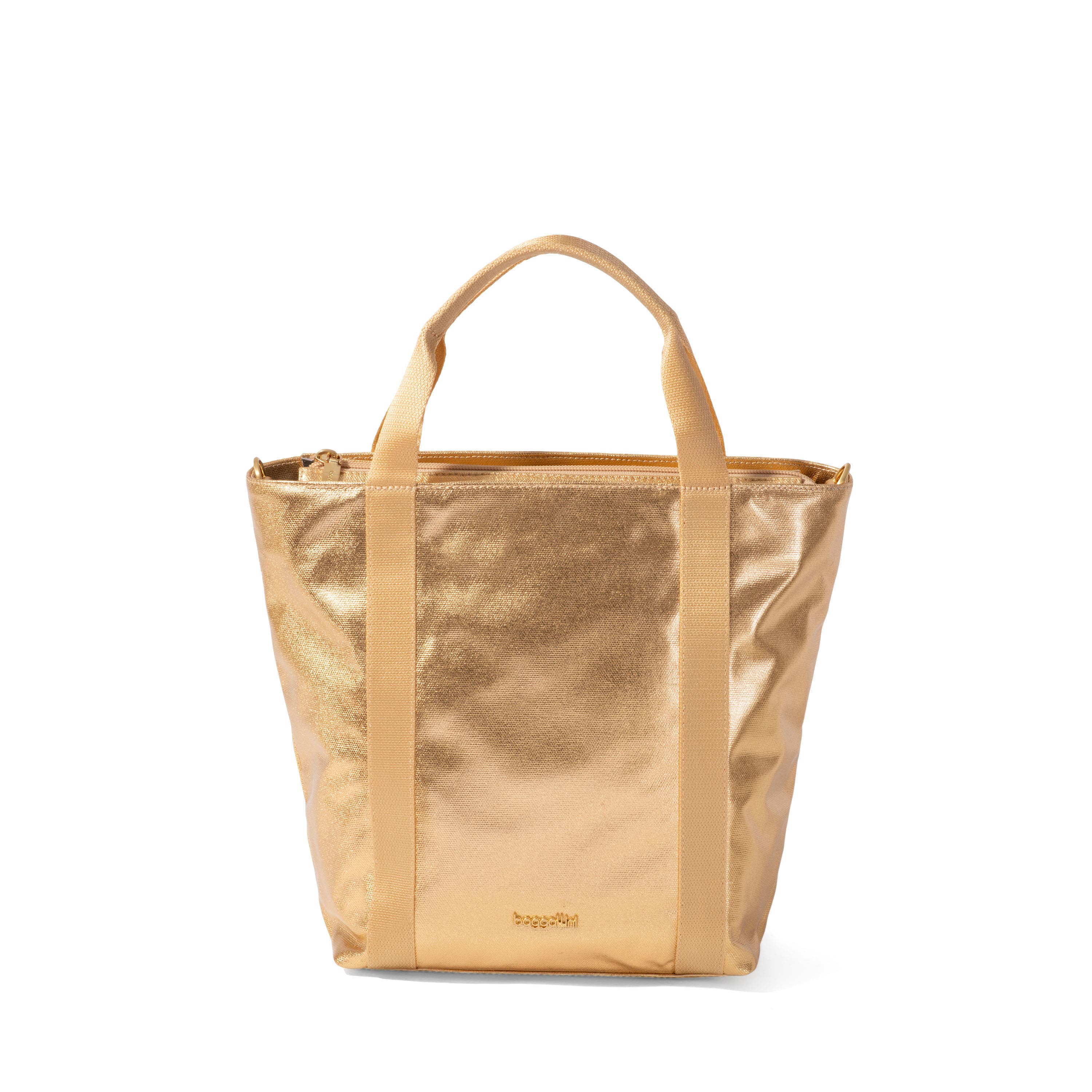 Via Crossbody Tote Bag, Alternate, color, GOLD METALLIC