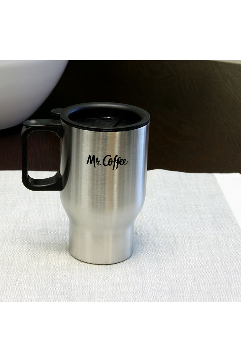 13.5 Ounce Stainless Steel Thermal Travel Mug Cup, Alternate, color, Metallic Silver