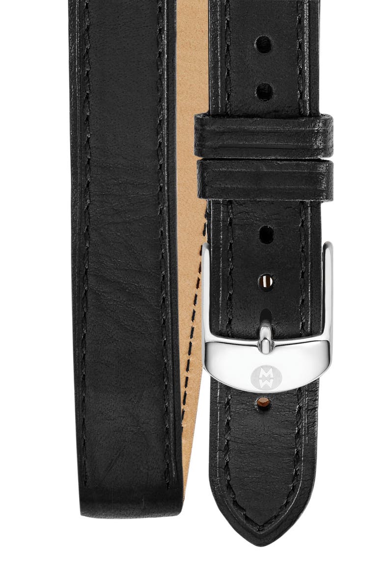 MICHELE 16mm Double Wrap Leather Watch Strap, Main, color, 