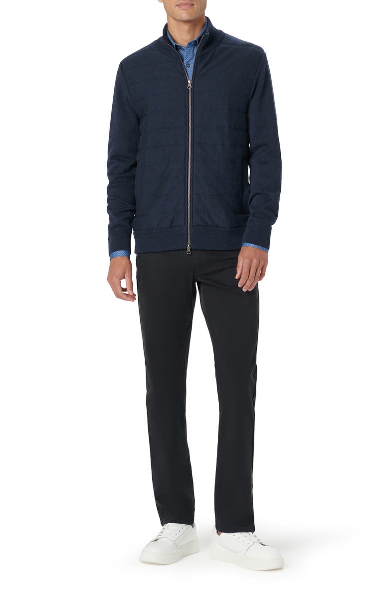 Bugatchi Front Quilt Zip Cardigan, Alternate, color, 