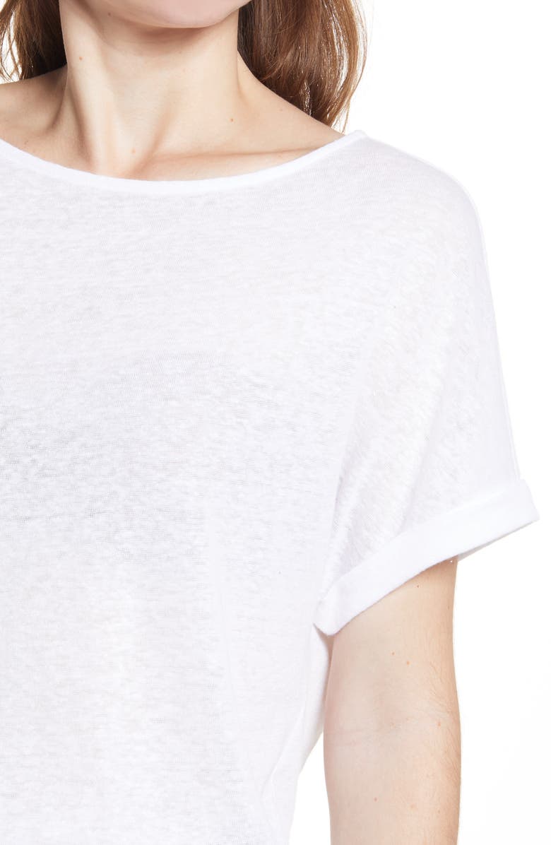 Caslon<sup>®</sup> Calson<sup>®</sup> Linen Blend Cuff Short Sleeve Crewneck T-Shirt, Alternate, color, 